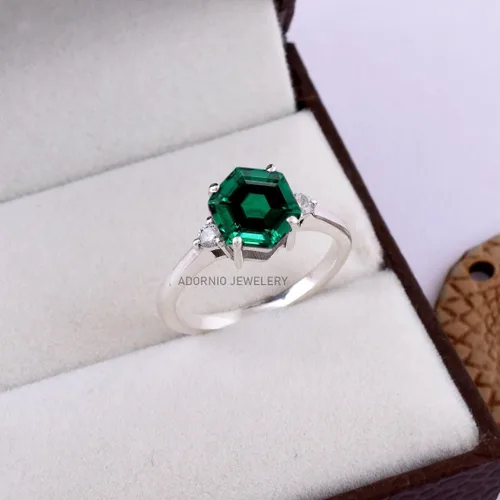Vista 30 de Anillo de plata de ley 925 para mujer, anillo de diamantes de imitación de aguamarina de plata esterlina, anillo Art Deco de marzo, piedra natal