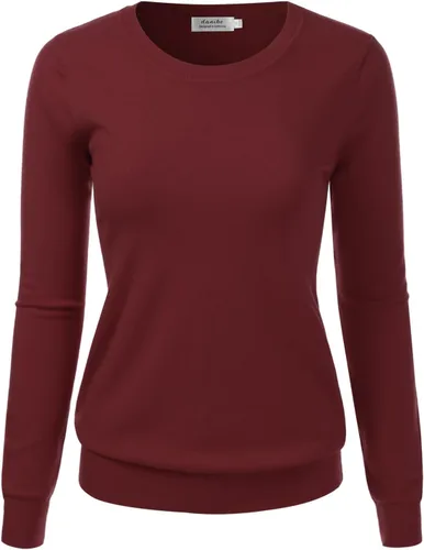 Vista 16 de Suéter Pullover de Punto Suave Premium para Mujer con Cuello Redondo y Manga Larga (S-XXL)
