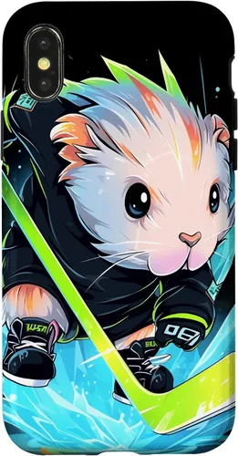 Vista 4 de Funda para iPhone 15 de conejillo de indias Jugador de hockey sobre hielo