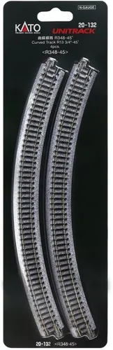 Vista 4 de Kato USA Model Train Products Unitrack, 13.701 in (13 3/4") Radius 45-Degree Curve Track (4 piezas)