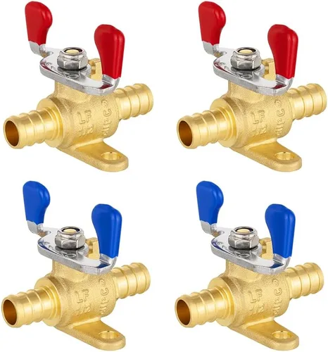 Vista 12 de 1 válvula de bola EFIELD de 1/2 pulgada de púa Pex, nivel de mariposa azul Puerto completo de cierre de la válvula de bola,LF Latón-VALVE033(1)