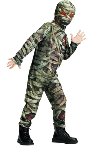 Vista 4 de IKALI Zombie Mummy - Disfraz de Halloween para niños y niñas, traje de fiesta
