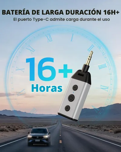 Vista 6 de 1Mii Adaptador del coche de B04 Bluetooth 5,4, receptor AUX Bluetooth
