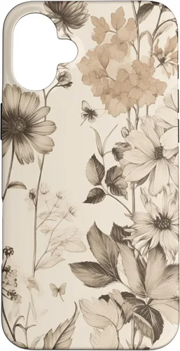 Vista 23 de Aesthetic Minimalist Wildflowers Women Floral Neutral Cream Case for iPhone 17