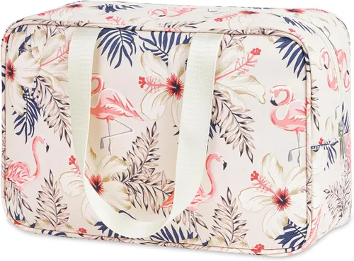 Vista 19 de Narwey Neceser de tamaño completo, bolsa de cosméticos grande, bolsa de maquillaje de viaje, organizador para mujeres y niñas, A-Negro, L, Bolsa