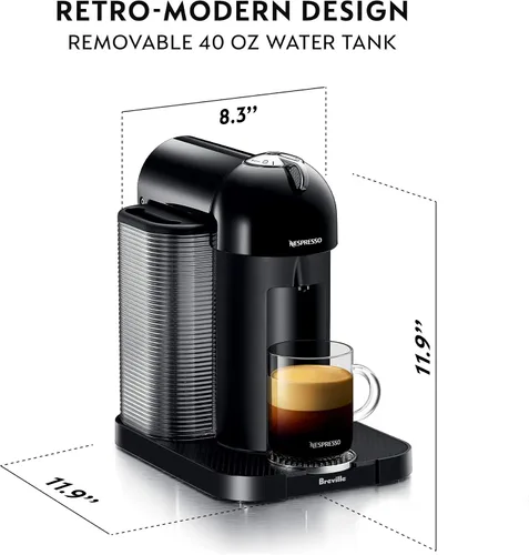 Vista 6 de Nespresso Vertuo Cafetera y Máquina de Espresso por Breville, Negro