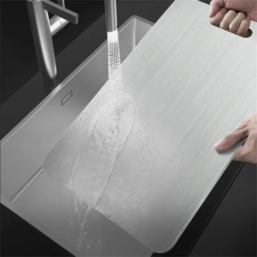Vista 5 de Chopping Boardthickened Stainless Steel Cutting Board Cutting Board Panel Large,D-33 * 23Cm