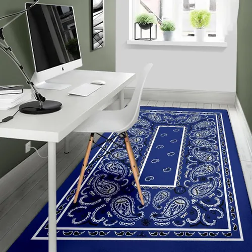 Vista 5 de Alfombra bandana personalizada, alfombra de área para decoración del hogar, alfombras para sala de estar, dormitorio, comedor (alfombra bandana 06)
