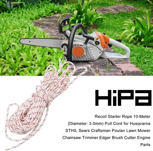 Vista 7 de HIPA soga de arranque de 10 m para motosierra Stihl, Husqvarna, Sears, Craftsman, Poulan, Briggs, Stratton, cortadoras de césped, motosierras