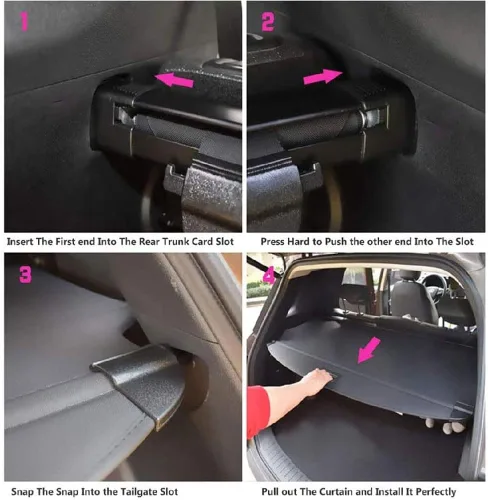 Vista 5 de Retractable Trunk Cargo Cover for Toyota RAV4 XA40 2013-2018, No Gap Shielding Storage Security Shade Privacy Anti-Peeping Organizer Accessories