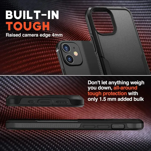 Vista 3 de NTG - Funda diseñada para iPhone 12 & iPhone 12 Pro, delgada y ligera, protector sólido de gran resistencia a prueba de golpes para iPhone 12 de 6.1