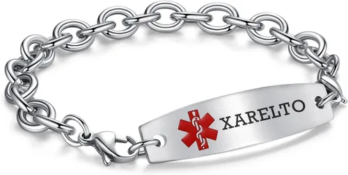 Vista 35 de LinnaLove Pulseras de identificación médica intercambiables Cadena de cable de acero inoxidable pulseras de alerta médica personalizables