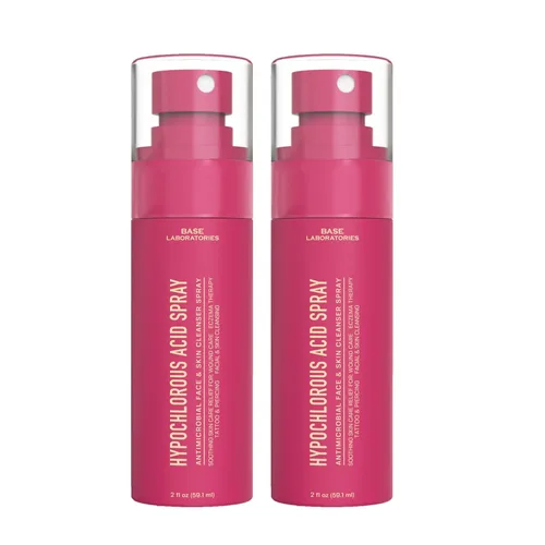 Vista 10 de BASE LABORATORIES Spray de Ácido Hipocloroso para Cara y Piel - Tamaño de Viaje - Spray Tónico Facial y Limpiador - Solución de Reparación
