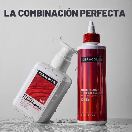 Vista 7 de Keracolor High Shine Tinted Hair Gloss,In-Shower Glaze, 9 Colors Rojo