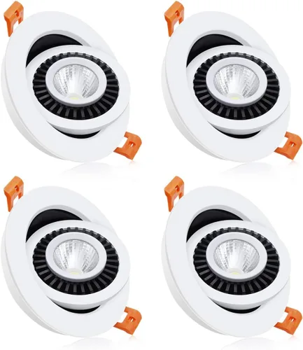 Vista 7 de Luz empotrable LED cardán de globo ocular de 2 pulgadas, 3 W (equivalente a halógeno de 35 W), foco empotrable ajustable regulable, blanco ultra