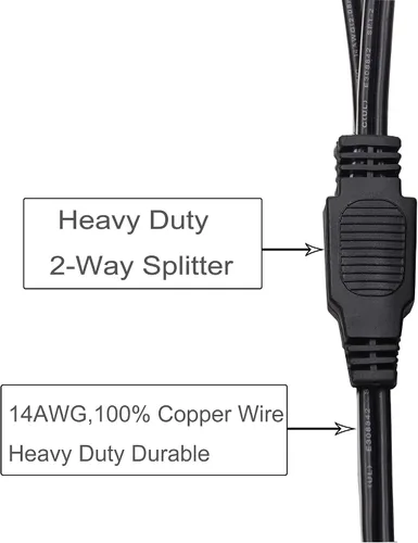 Vista 9 de Cable de extensión de cocodrilo de cocodrilo de 10 pies y 14 AWG a 2 conectores SAE, adaptador de liberación rápida SAE de 12 V, negro, resistente