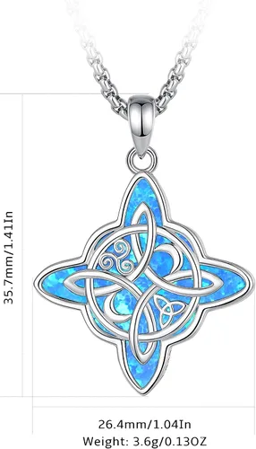 Vista 7 de CELESTIA Nudo de Bruja Plata 925 Original Amuletos de Proteccion Witches Knot Necklace - 20 Inch Box Chain