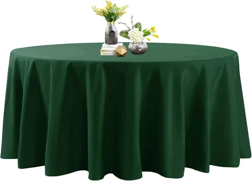 Vista 107 de Mantel de poliéster lavable de 132 pulgadas, resistente a las manchas y a las arrugas, mantel decorativo para mesa de comedor, fiestas de bufé