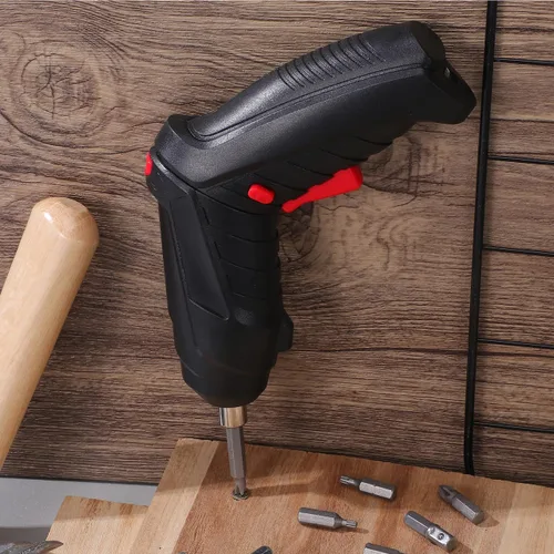 Vista 9 de Destornillador inalámbrico recargable con luz LED, taladro manual eléctrico compacto con carga USB, mango ergonómico para montaje de muebles