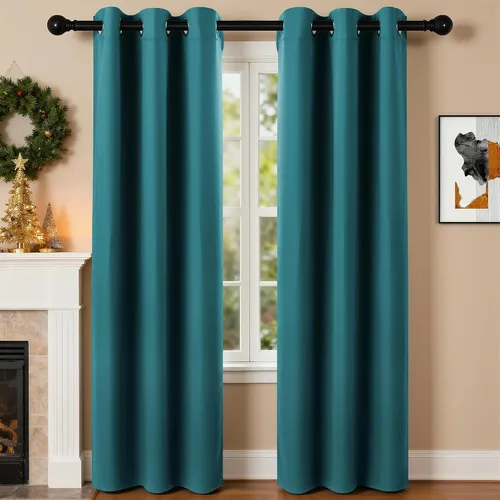 Vista 40 de Cortinas de oscurecimiento de habitación de 45 pulgadas de largo para dormitorio y sala de estar, cortinas térmicas aislantes con ojales