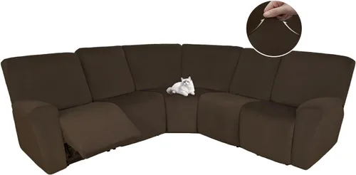 Vista 88 de HDCAXKJ Fundas de sofá seccional reclinable de terciopelo, cubierta de sofá seccional en forma de L, lavable, elástica, suave, para rincón