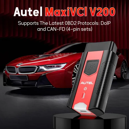 Vista 2 de Autel MaxiVCI VCI200 OBDII Conector, Interfaz de Comunicación Vehicular Bluetooth Interfaz de Diagnóstico Integral DoIP CAN FD Funciona con BT508