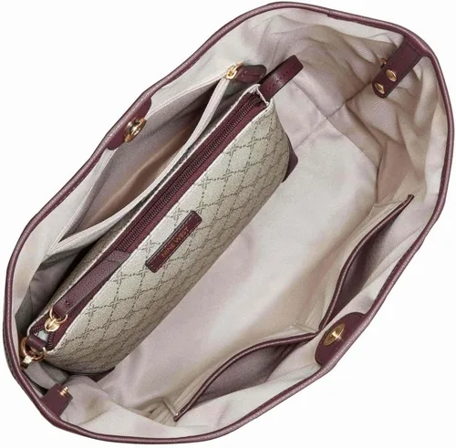 Vista 4 de Nine West Delaine 2 en 1 Tote, Beige Logo Merlot, Beige Logo Merlot