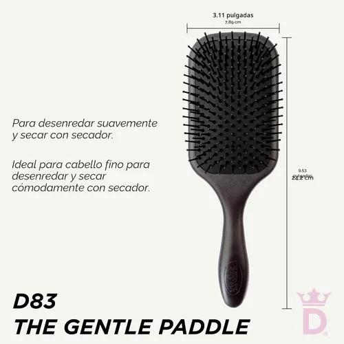 Vista 2 de Denman Gentle Paddle Hairbrush for Comfortable Detangling, Blowdrying and Styling