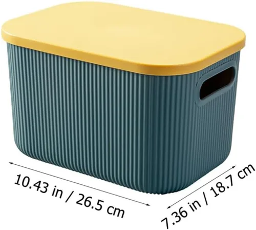 Vista 3 de Garneck 1 caja de almacenamiento de plástico con tapa, elegante organizador para ropa, cosméticos y decoración del hogar más versátil y opción