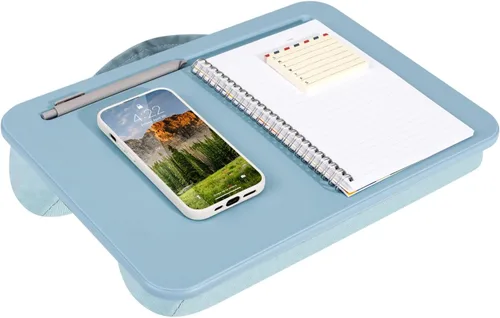 Vista 10 de LapGear - Escritorio compacto para regazo - Se adapta a laptops de hasta 15 pulgadas - Aqua Sky - Estilo núm. 43109 Microbead Cushion, Built-In