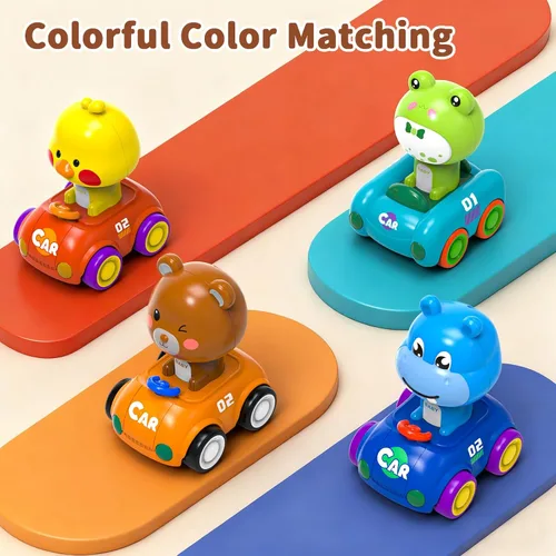Vista 8 de Press to Go - Juego de 4 autos de animales para bebés de 6 a 36 meses