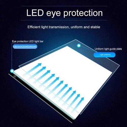 Vista 2 de Caja de luz LED para calcar, ultradelgada, portátil, con ajuste de brillo, para artistas, dibujo de tatuaje, bocetos, transmisión por internet