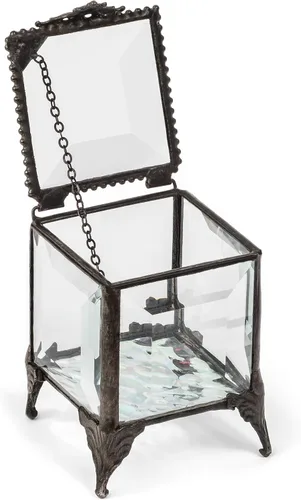 Vista 4 de J Devlin - Joyero decorativo de cristal biselado, caja 153