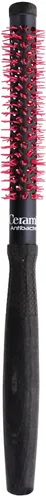 Vista 7 de TEK Cepillo redondo profesional de cerámica con barril tratado con oxígeno, mango de madera y cerdas naturales - Ideal para secar y peinar cabello