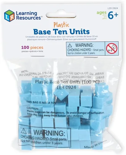 Vista 6 de Learning Resources Cubo Base Diez de Plástico Azul, Matemáticas Tempranas, Educación en Casa, Juguetes de Conteo, Edades 6+