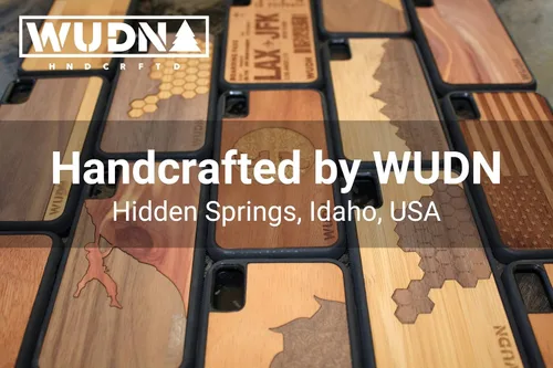 Vista 7 de WUDN Funda de madera para teléfono, grabada con láser (bandera americana en caoba) compatible con iPhone 7 Plus u 8 Plus