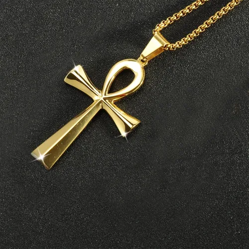 Vista 8 de StoryEtain Collar Ankh copto Ankh con colgante de cruz egipcia collar religioso Ankh regalo de Navidad para mujeres y hombres