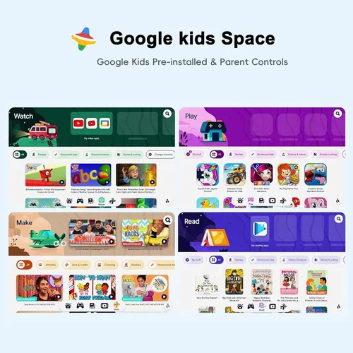 Vista 4 de Tableta para niños de 10 pulgadas, Tabletas Android 14, CPU Octa-core, 10GB+64GB+1TB Expandible, Tabletas para niños con Espacio para niños, Control