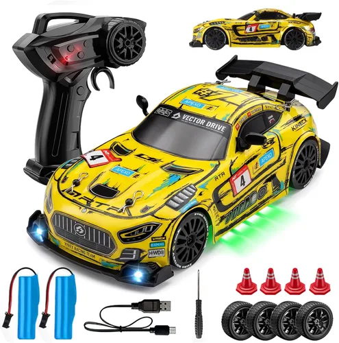 Vista 11 de Coche RC para niños, coche de deriva de control remoto de alta 2-negro
