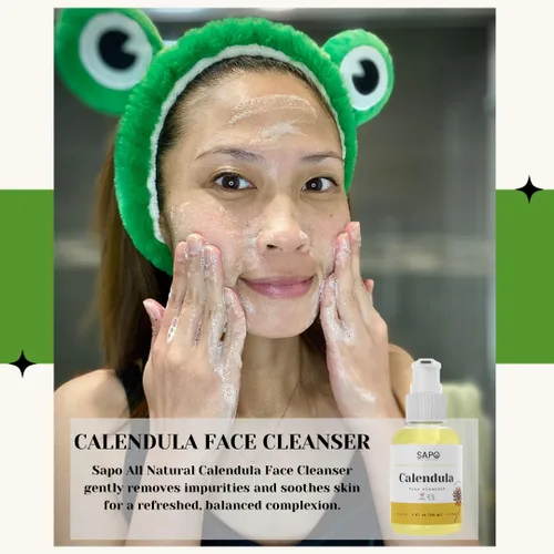 Vista 2 de Sapo All Natural Limpiador facial de caléndula, un lavado facial calmante y calmante que limpia suavemente el acné, la piel grasa y sensible