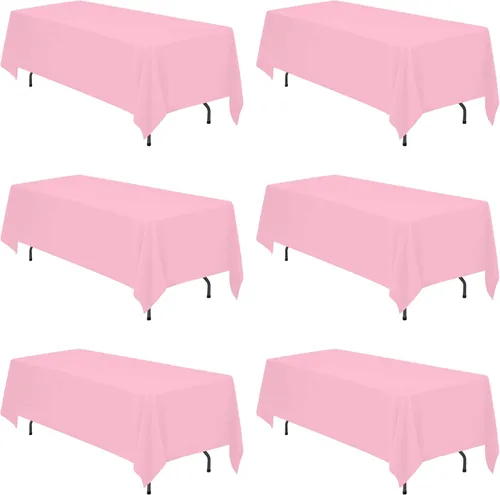 Vista 172 de BRILLMAX - Manteles para mesa rectangular de 6 pies, tela de lino de poliéster, lavable, para boda, recepción, banquete, fiesta de cumpleaños, 60 x