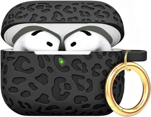 Vista 28 de Compatible con funda AirPods Pro 2019, Gawnock Funda de silicona suave y flexible para funda AirPods Pro para mujeres y niñas con llavero (Caqui)