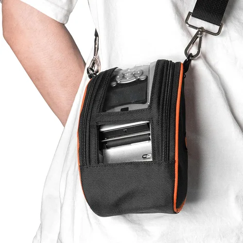 Vista 2 de Para Zebra QLN220 & ZQ610 Estuche de transporte portátil para impresora térmica con correa para el hombro Naranja