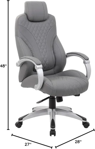 Vista 2 de Boss Office Products Silla ejecutiva con brazos con bisagras, color gris