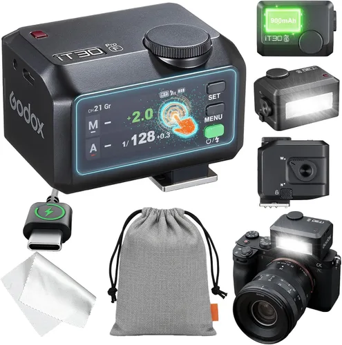 Vista 10 de Godox iT30 pro C TTL Mini Flash y disparador - Distribuidor autorizado GODOX iT30 Pro C para Canon - Flash TTL IT30Pro, maestro inalámbrico