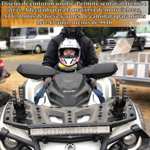 Vista 8 de Jolik Arnés de seguridad para motocicleta infantil con hebilla 4 en 1 material transpirable en amarillo