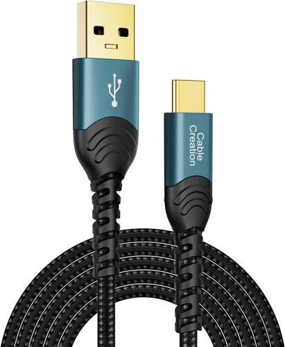 Vista 19 de CableCreation Cable corto USB a USB C de 6 pulgadas, carga rápida USB A a USB C, cable trenzado USB C macho a USB macho para banco de energía