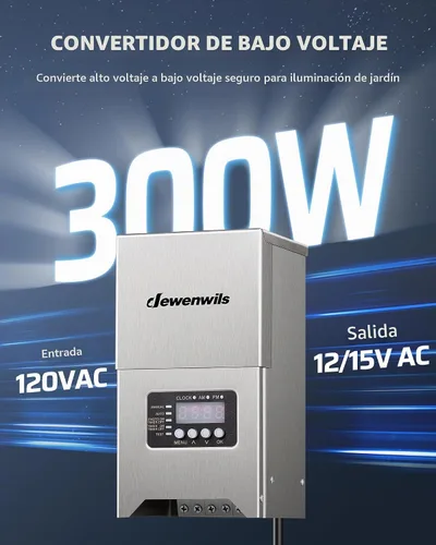 Vista 4 de DEWENWILS Transformador de bajo voltaje de 300W para paisaje, transformadores de bajo voltaje para exteriores con sensor de fotocélula