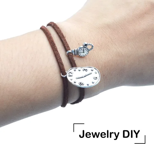 Vista 7 de Dije con dije de cara de reloj, 3.53 onzas, multiestilo, relojes y relojes, esfera de movimiento, engranajes, colgante steampunk, suministros