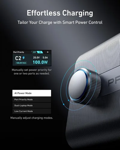Vista 5 de Estación de carga Anker Prime, cargador USB C GaN de 6 puertos de 250 W